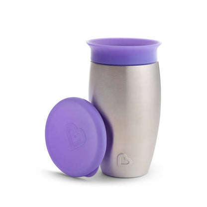Munchkin Miracle 360 Cups, Stainless Steel Toddler Cup, BPA Free Baby & Toddler Sippy Cup, Non Spill Cup, Dishwasher Safe Baby Cup, Leakproof Childrens Cups, 12+ Months - 10oz/296ml - Adenzo Comfies
