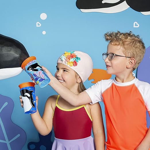 Munchkin Miracle 360˚ Wildlove Trainer Cup with Handles, 6 Ounce, Orca, 1 Pack