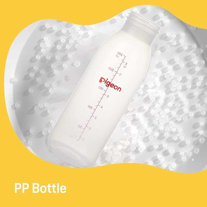 Pigeon Cleft Palate Nursing/Baby Feeding Bottle 240 ml | Adjustable Milk Flow Feeder | short Silicone Nipple | BPA & BPS Free | for Newborns | Transparent - Adenzo Comfies
