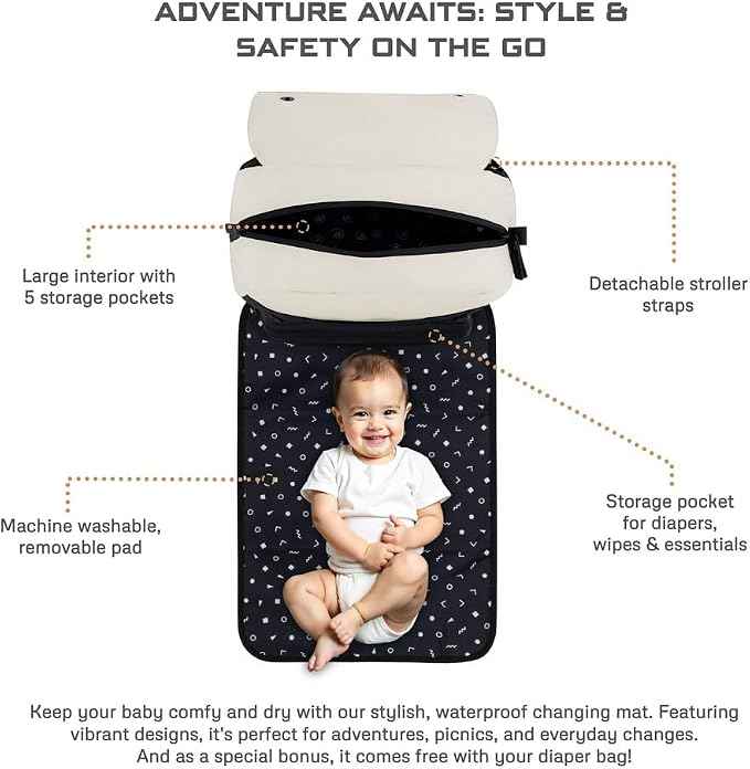 Neobreez ZORI Multifunctional Diaper Nappy Changing Travel Backpack|Water-Resistant Large Capacity |Wet Dry Bag,Organizer Pouches|Trolley Sleeve|Insulated Pockets|Multi-Carry Unisex.