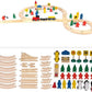 Wooden Railway Set, DIY 8 Glyph Track Set Wooden Track and Train Pack Great Gift for Girls and Boys Kids Child