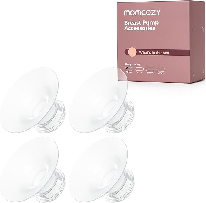 Momcozy Original Replacement Accessories for M5 BP311,BP223, Food-Grade Silicone & BPA Free, Original Breastfeeding Parts, Inserts 15mm, 4 Pack - Adenzo Comfies