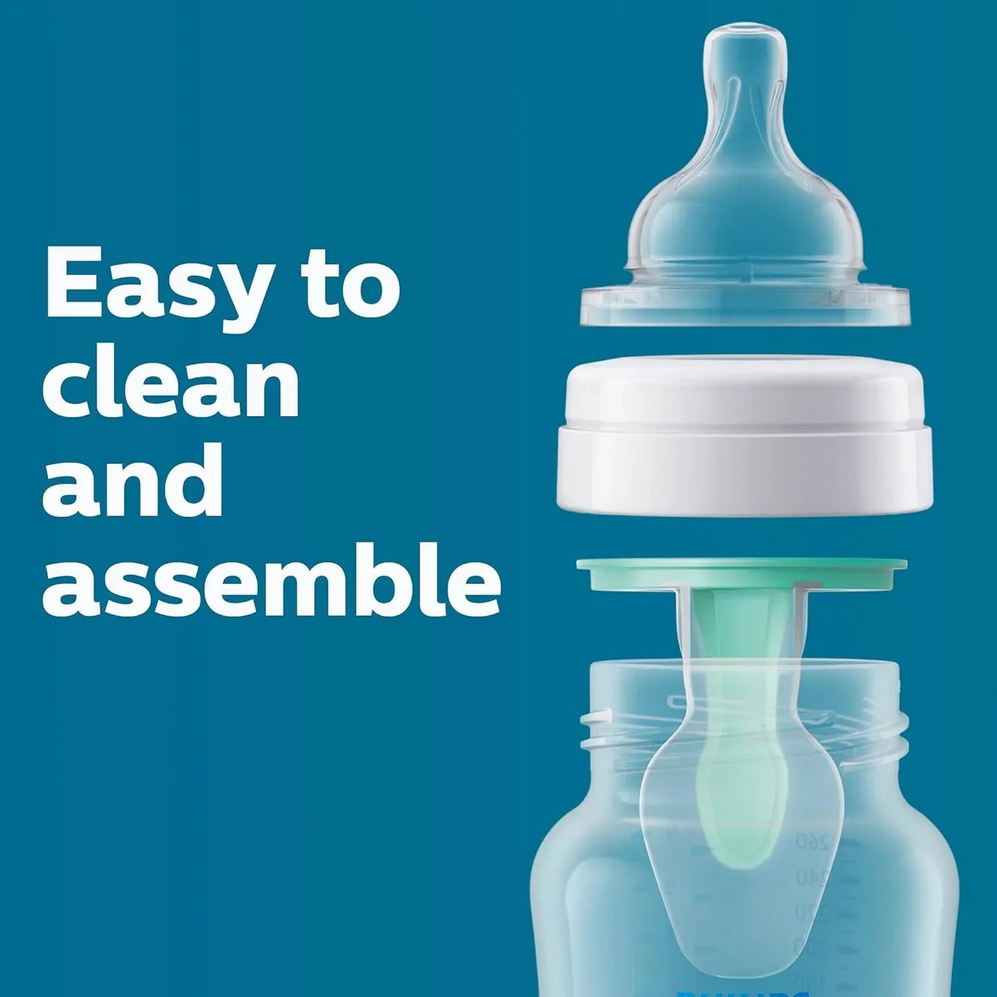Philips Avent Anti - Colic Baby Bottle with AirFree Vent, 4oz, with Flow 1 Nipples, 0m+, 1Pk, Clear, SCY701/91 - Adenzo Comfies