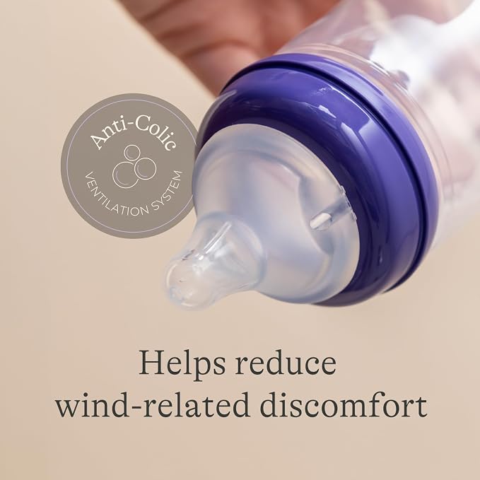 Lansinoh NaturalWave Baby Bottle Teats - Anti-Colic Air Vent - Clinically Proven to Reduce Nipple Confusion - Compatible with Lansinoh Bottles (Extra Slow Flow, 2 Pack) - Adenzo Comfies