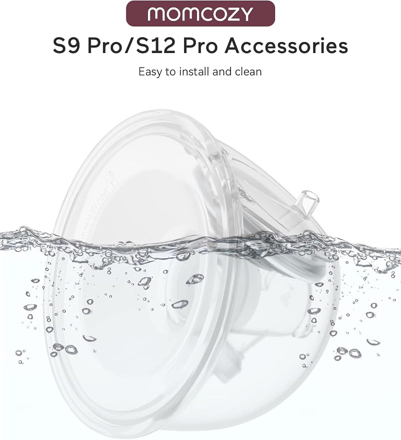 Momcozy Full Set Collector Cup for Momcozy S9 Pro/S12 Pro, NOT for S9/S12. Original S9 Pro/S12 Pro Breast Pump Replacement Accessories (180ml, with Single-Sealed Flange 24mm), Pack of 1 - Adenzo Comfies