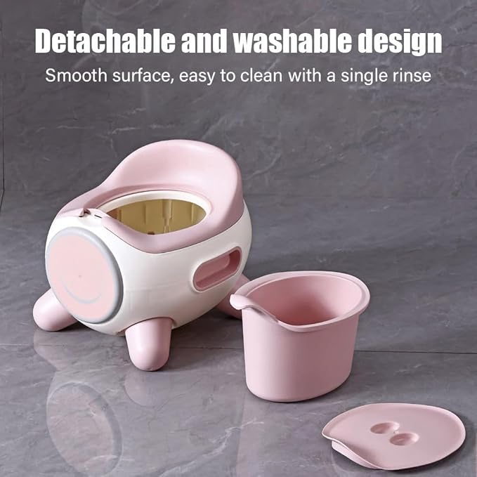 Cute Toddler Potty Potty Portable Potty Training Potty Baby Toilet Seat Baby Potty Training Toilet for Babies Easy to Clean and Assemble (Pink ) - Adenzo Comfies