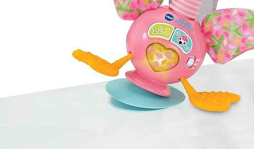 VTech Baby Suction Cup Fluttering Flamingo, Baby Sensory Toy with Colours, Numbers & Music, Suction Cup Base, Gift for Ages 6, 9, 12 Months+, English Version - Adenzo Comfies