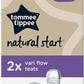 Tommee Tippee Natural Start Baby Bottle Teats, Vari Flow, 0+ Months, Breast-Like for a Natural Latch, Anti-Colic Valve, Soft Silicone, Pack of 2.