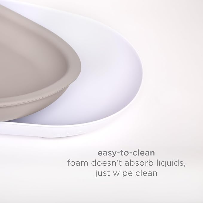 Ubbi Baby Foam Changing Pad, Easy to Clean with Detachable Base, Taupe | Wipeable Waterproof Foam Pad, Safety Strap & Non-Skid Feet, Easy to Clean. - Adenzo Comfies