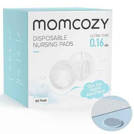 Momcozy Ultra - Thin Disposable Nursing Pads – Ultra - Absorbent, Breathable & Leak - Proof Breast Pads for Breastfeeding Moms, Individually Wrapped, 60 Count - Adenzo Comfies