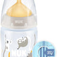 NUK First Choice+ Baby Bottle | 0 - 6 Months | Temperature Control | Anti Colic Vent | 150 ml | BPA - Free | Latex Teat - Adenzo Comfies