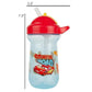 The First Years Disney/Pixar Cars Toddler Straw Cup - Spill Proof Flip Top Toddler Sippy Cups - 18 Months and Up - 10 Oz - Adenzo Comfies