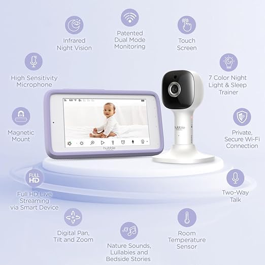 Nursery Pal Cloud Touch Smart Baby Monitor – White (5” HD Touchscreen, Wi-Fi Enabled)