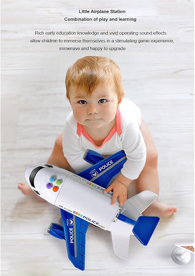 LICHENGTAI Transport Cargo Airplane Car Toy, Carrier Truck Set for Ages 3 and Up, Kids DIY Preschool Gift, Includes 4 Cars, 1 Airplane - Adenzo Comfies