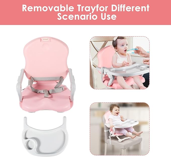 Baby Base 3 - in - 1 Booster Seat – Feeding Chair, Toddler Seat & Floor Seat with Tray, Portable & Easy Clean - Adenzo Comfies