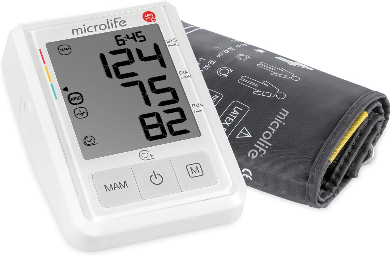 Microlife BP B3 AFIB Blood Pressure Monitor with Atrial Fibrillation Detection | BIHS Approved with MAM 3-Reading Average | XL Easy-Read Display | Includes Universal M-L Cuff (22-42cm)