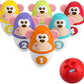 Chicco Monkey Strike Kids Bowling Pin Set - Skittles Game for Kids with 6 Separable Pins, Stackable in 12 Pieces, Light Ball Included - Bowling Skittles Toys, Gifts for Children 18 Months to 8 Years