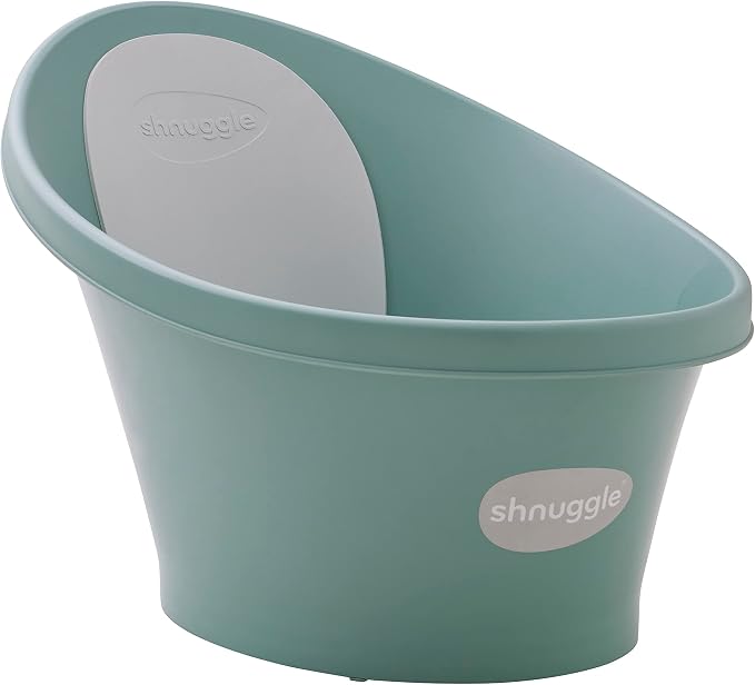 Shnuggle Baby Bath Tub Featuring Ergonomic Bum Bump Support, Soft Foam Backrest and an Integrated Plug-Green .