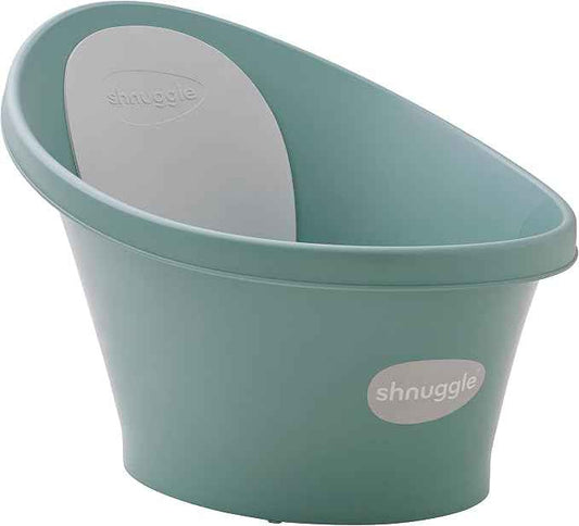 Shnuggle Baby Bath Tub Featuring Ergonomic Bum Bump Support, Soft Foam Backrest and an Integrated Plug-Green .