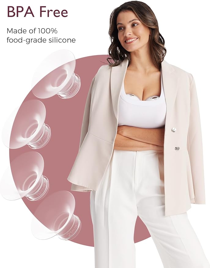 Momcozy Original Replacement Accessories for M5 BP311,BP223, Food-Grade Silicone & BPA Free, Original Breastfeeding Parts, Inserts 15mm, 4 Pack - Adenzo Comfies