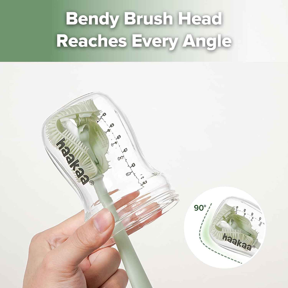 Haakaa 5-in-1 Cleaning Brush Set – Baby Bottle Brush & Bottle Brush Cleaner, Multi-Purpose 360° Comprehensive Cleaning for Breast Pumps, Breast Milk Collector, Baby Bottles, Nipples ,Straw – Portable. - Adenzo Comfies