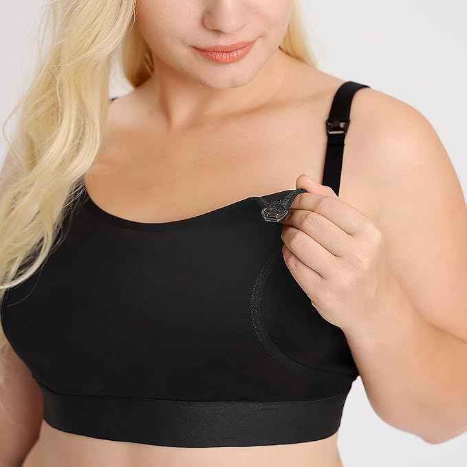 Momcozy Hands Free Pumping & Nursing Bra, Adjustable Cotton Breast Pump Bra | Hands-Free Pump Hold, One-Step Nursing Clasp, Keeps Flanges Secure, includes Free Nursing Pads. - Adenzo Comfies