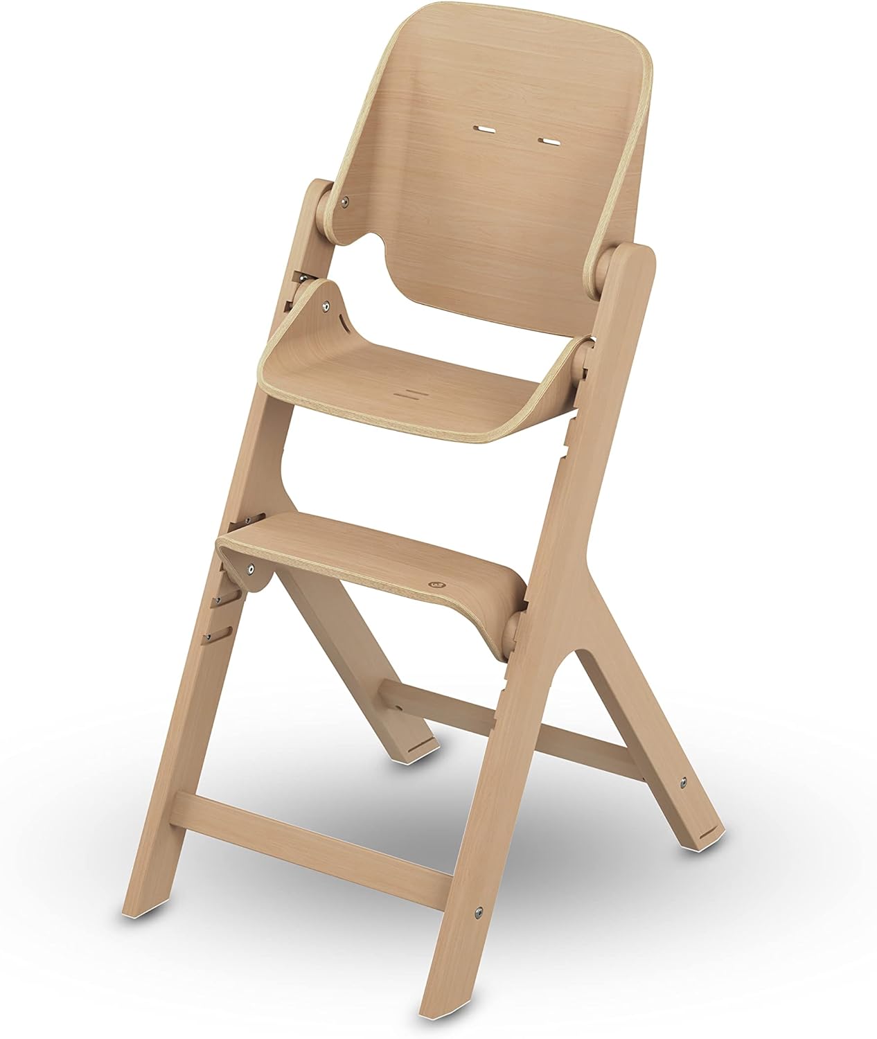 Maxi - Cosi Nesta Highchair in its natural wood finish, a stylish, adjustable wooden highchair designed to grow with a child from newborn to adult - Adenzo Comfies