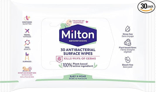 Milton Antibacterial Surface Wipes 30 Wipes - Adenzo Comfies