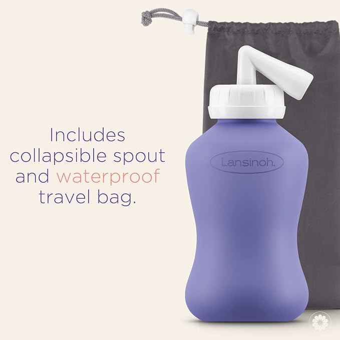 Lansinoh Peri Bottle Postpartum + Travel Bag - 360 ml | Portable Bidet with Angled Spout for Soothing Post-birth Discomfort.