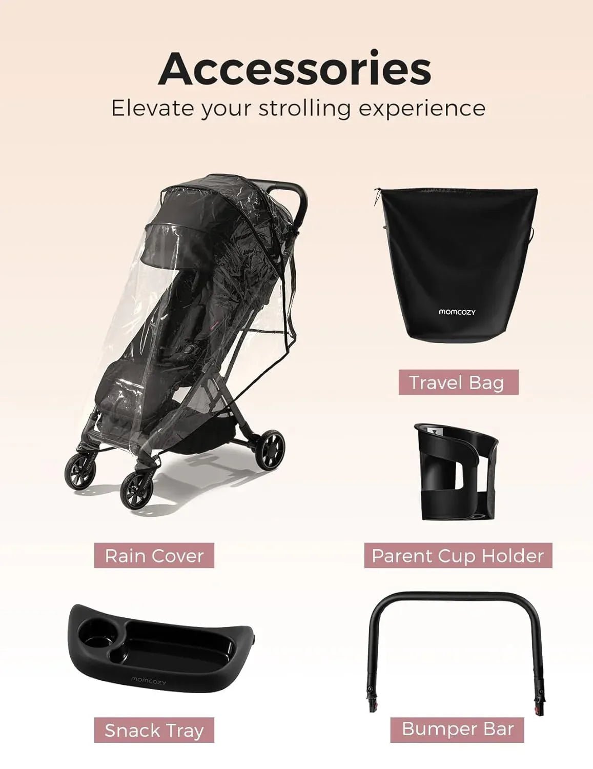Momcozy ClickGo Lightweight Baby Stroller – Compact Travel Stroller with One‑Hand Fold, Carry‑On Approved, UPF50+ Canopy - Adenzo Comfies