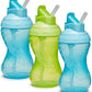 Munchkin Mighty Grip Cups with Straw | Trainer Toddler & Baby Bottle with Straw| BPA Free | Non Spill |Leakproof | Baby Weaning Cup from 12+ Months |Toddler Bottle - Adenzo Comfies