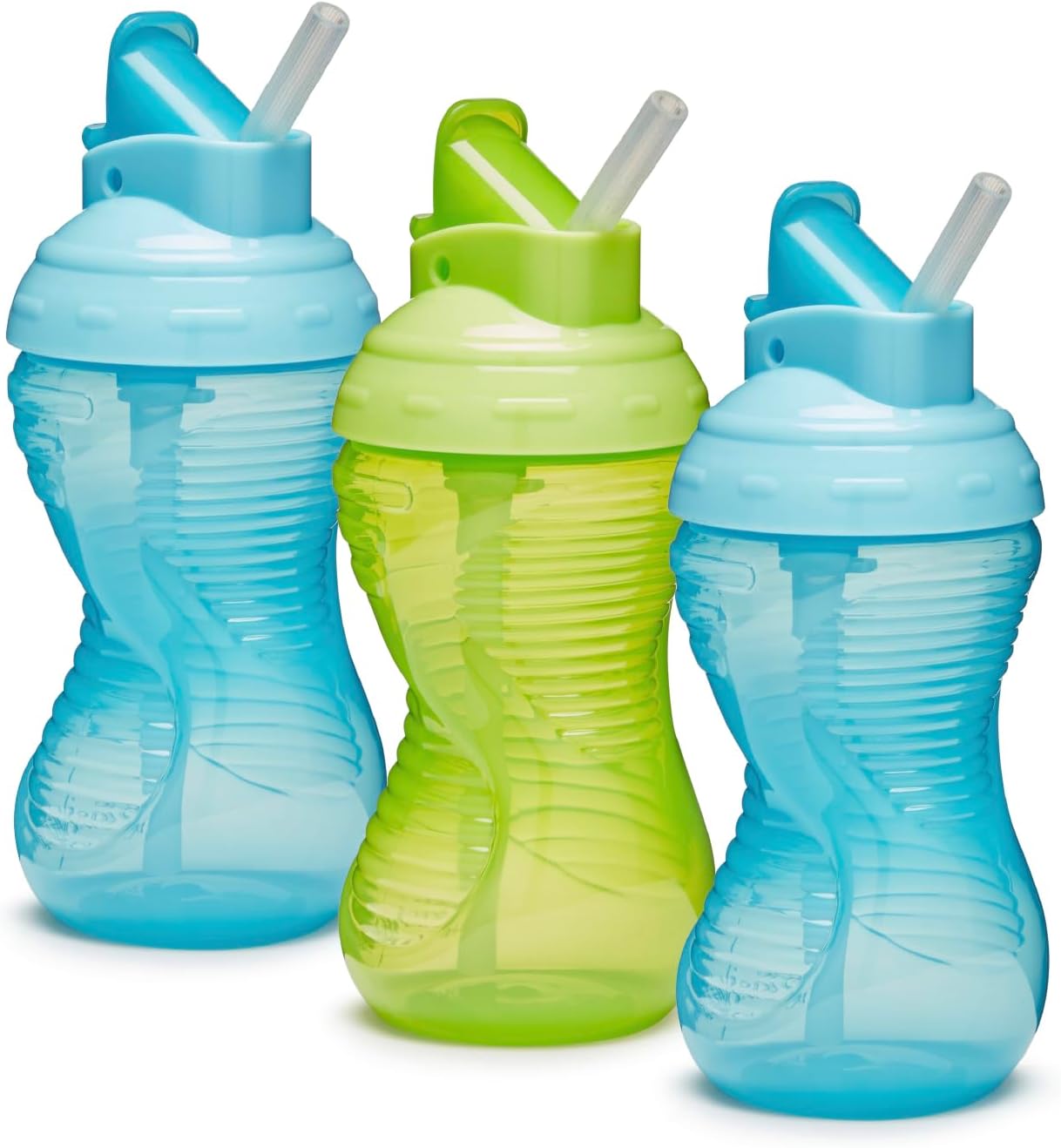 Munchkin Mighty Grip Cups with Straw | Trainer Toddler & Baby Bottle with Straw| BPA Free | Non Spill |Leakproof | Baby Weaning Cup from 12+ Months |Toddler Bottle - Adenzo Comfies