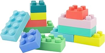 Infantino Super Soft Building Blocks, Easy-to-Hold for Babies & Toddlers, BPA-Free, Multi-Colored, 12-Piece Set