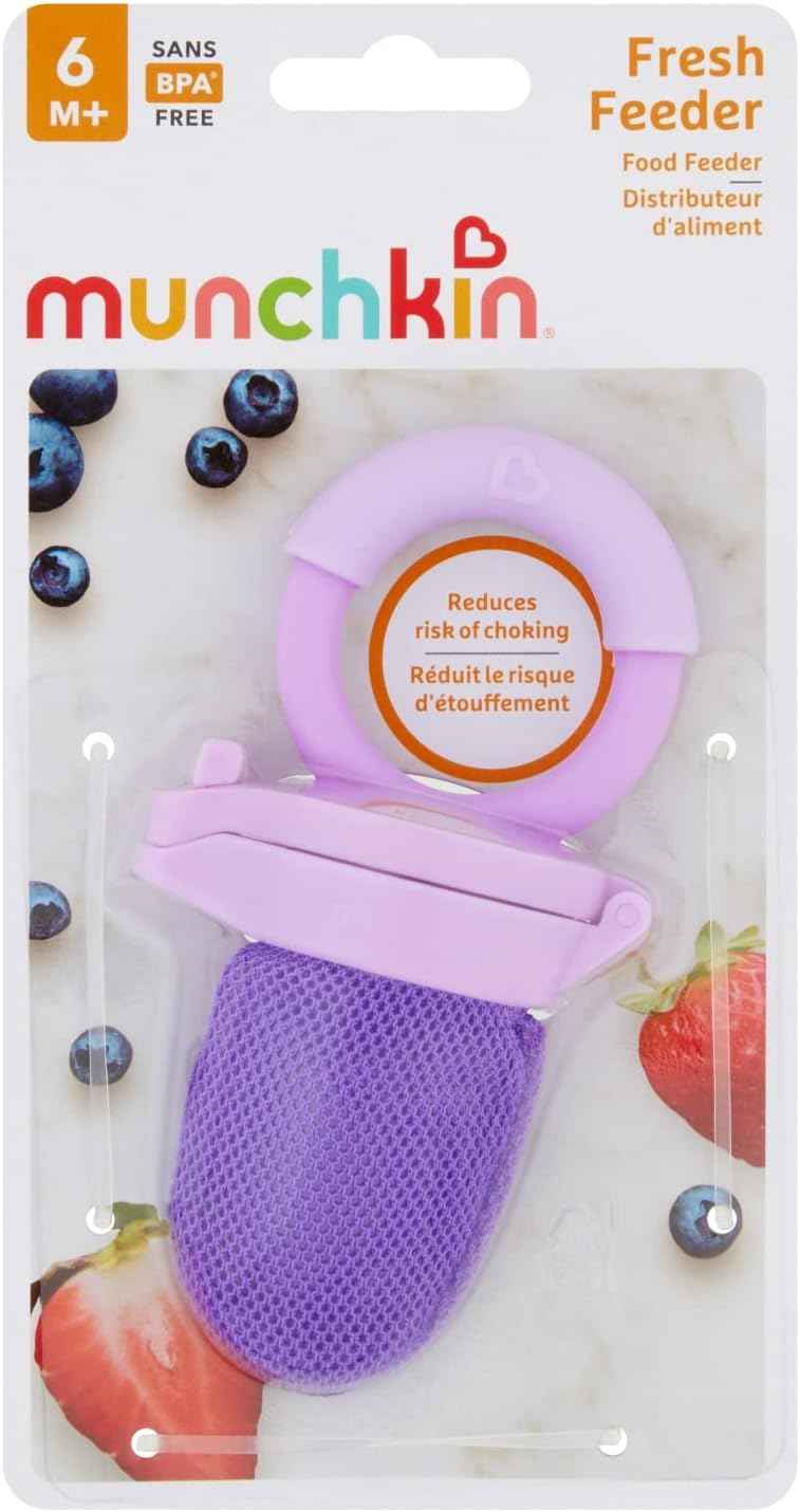 Munchkin Fresh Food Feeder, Fruit Feeder, Pacifier, Teether, Baby Teether, BPA Free Mesh Feeder for Infants, infant/baby, 6 months and above- Assorted