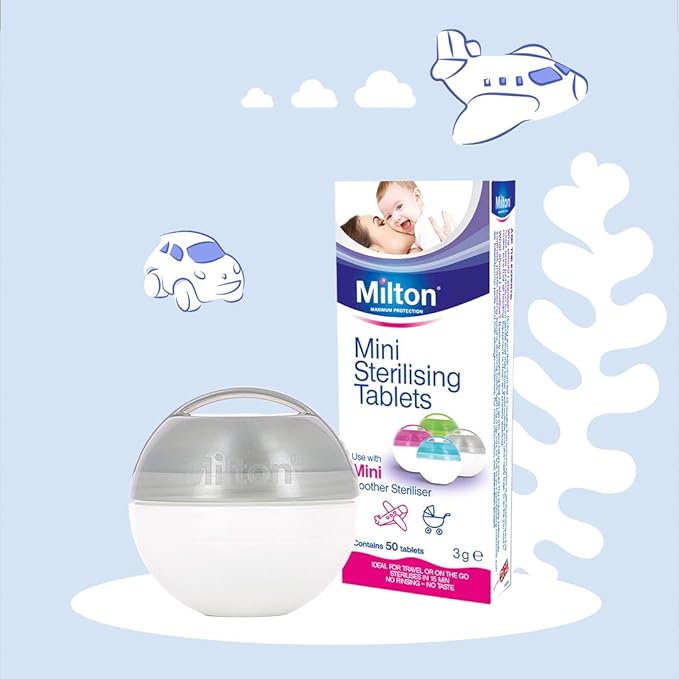 Milton Mini Sterilising Tablets - 50 Tablets, White - Adenzo Comfies