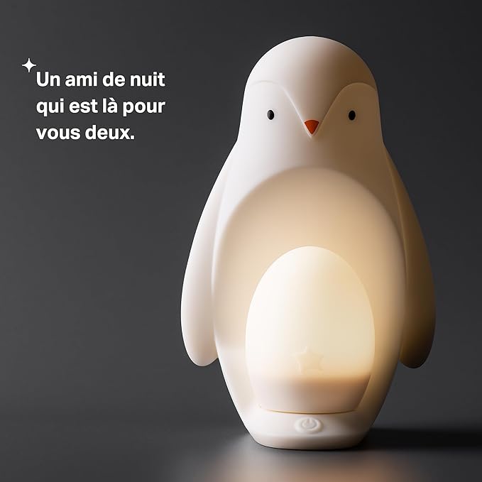 Tommee Tippee 2 - in - 1 Portable Penguin Nursery Night Light, Reassuring Portable Egg Light to Promote Independent Sleep, Adjustable Brightness, USB - Powered - Adenzo Comfies