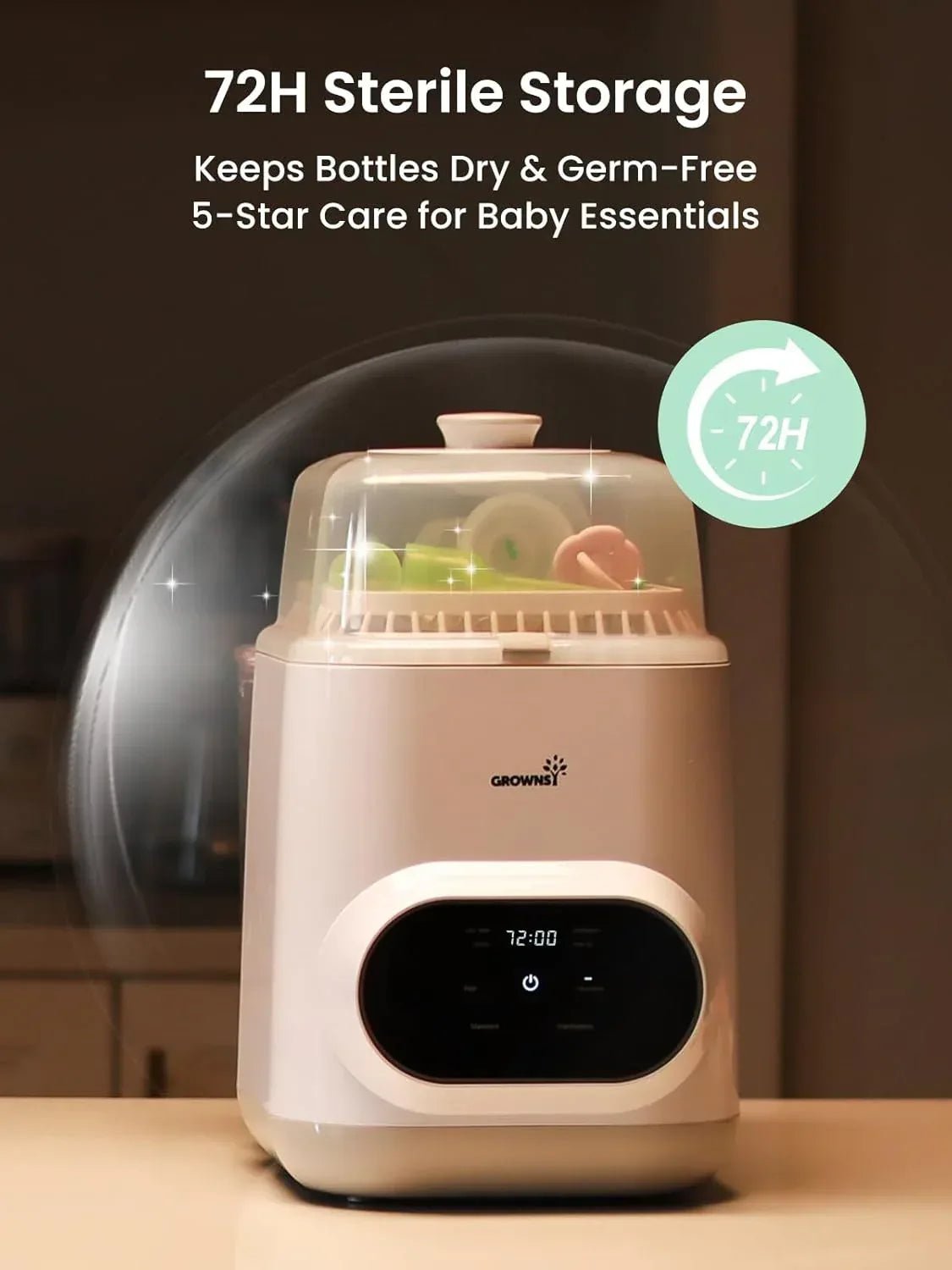 Grownsy Ease Clean Bottle Washer Pro | All - in - One Bottle Washer, Sterilizer & Dryer - Adenzo Comfies