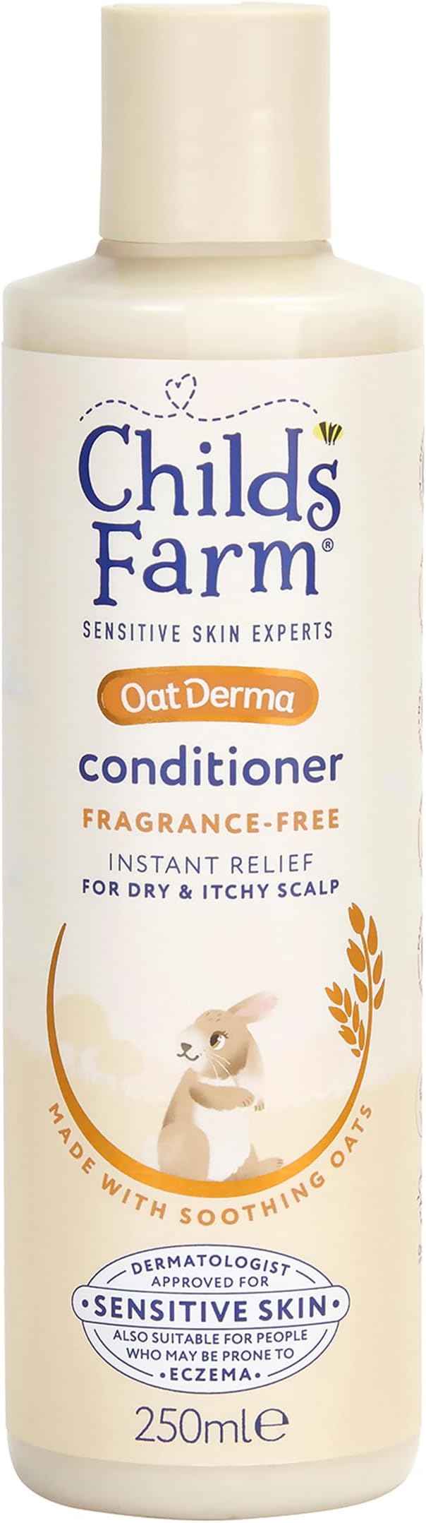 Childs Farm OatDerma Hair Conditioner, Fragrance and Tear Free, Soothing for Sensitive Skin and Scalp, Baby, Kids, 250ml