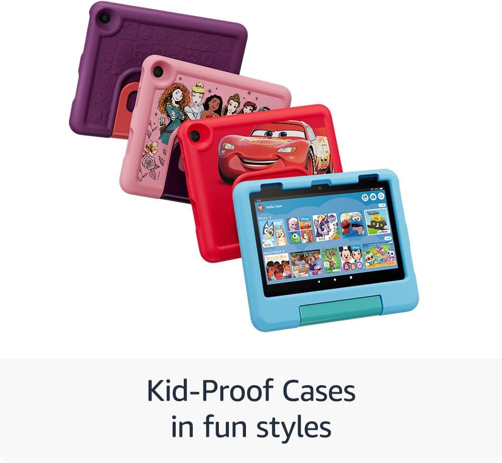 Amazon Fire HD 8 Kids tablet (newest model), ages 3-7. With bright 8" HD screen. Includes ad-free and exclusive content, parental controls and 13-hr battery, 32GB, Blue