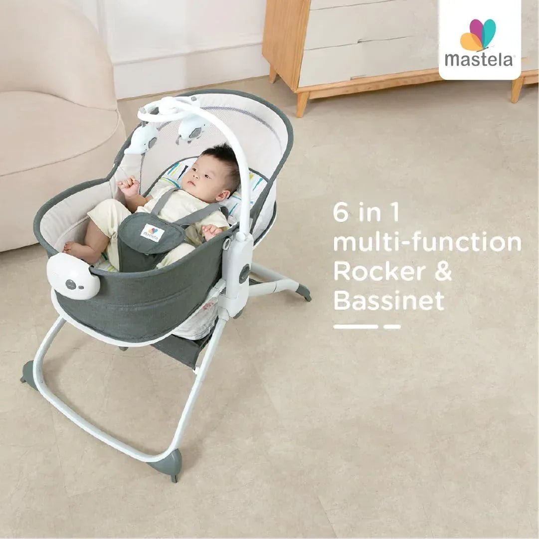 Mastela 6 - in - 1 Multi - Function Baby Bassinet – Cradle, Rocker, Seat, Playpen & Travel Cot - Adenzo Comfies