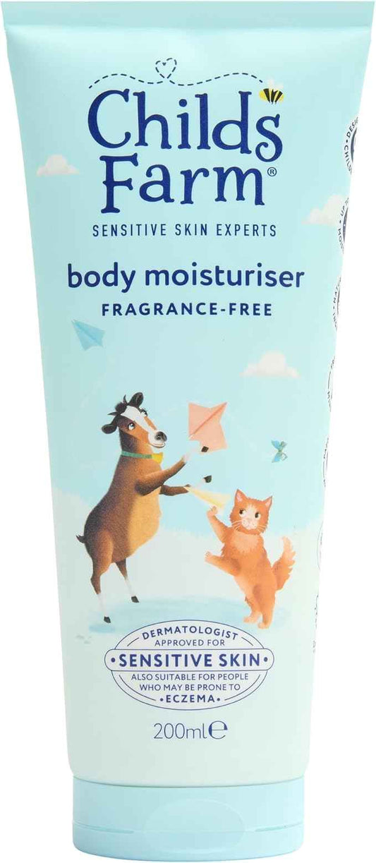 Childs Farm Kids Moisturiser, Fragrance Free | Soothing, Moisturising & Hydrating | Suitable for Dry, Sensitive Skin, 200ml - Adenzo Comfies