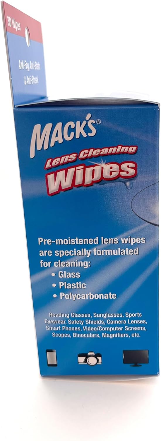 Mack's Lens Cleaning Wipes - 30 Count