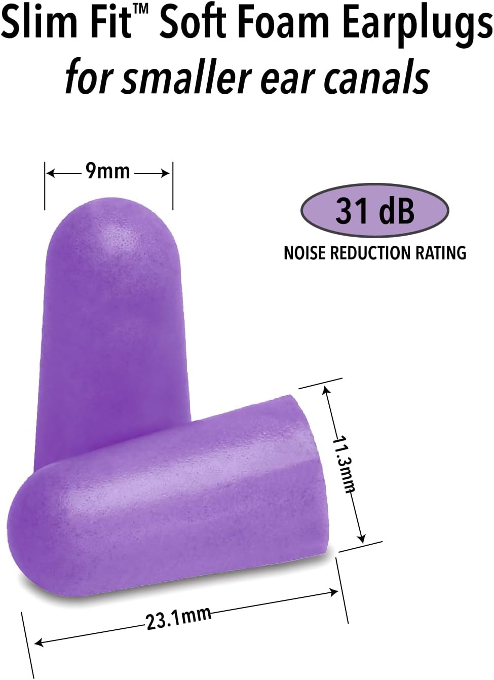 Mack's Slim Fit Soft Foam Earplugs, 3 Pair - Small Ear Plugs for Sleeping, Snoring, Traveling, Concerts, Shooting Sports & Power Tools | Made in USA