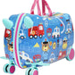 Kids Trolley Case, Ride - On Suitcase 2 in 1 Kid Luggage Organizer Waterproof Carry On Travel Bag Children's Motorcycle Trunk Storage Box - Adenzo Comfies