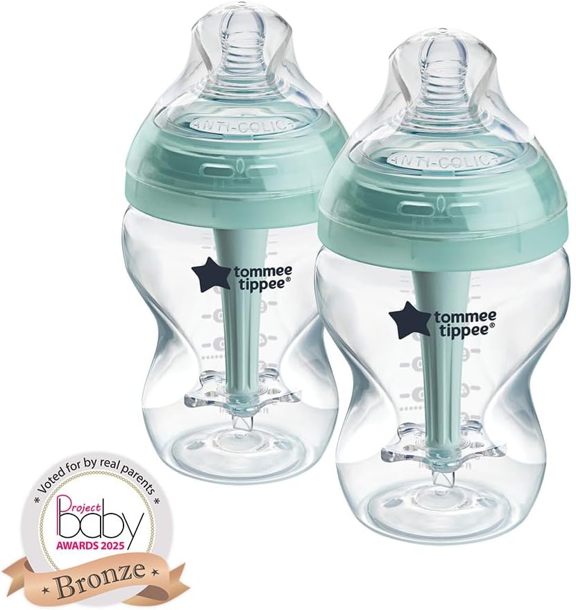 Tommee Tippee Baby Bottles Natural Start & Advanced Anti‑Colic, 2 pack 260ml (Slow Flow) - Adenzo Comfies