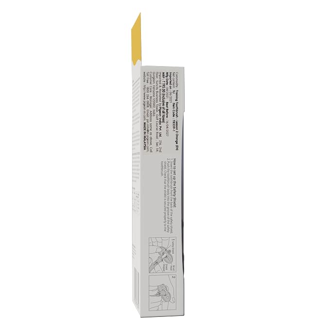 Pigeon Baby Training Toothbrush Lesson 2,for 8-12 Month Babies/4-8 Month Milk Teeth Babies,Orange.