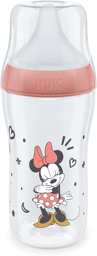 NUK Perfect Match Baby Bottle, 3+ Months, Fits Baby Palate, Temperature Control, Anti - Colic Vent, 260 ml, BPA Free, Silicone M Teat, Disney Winnie the Pooh - Adenzo Comfies