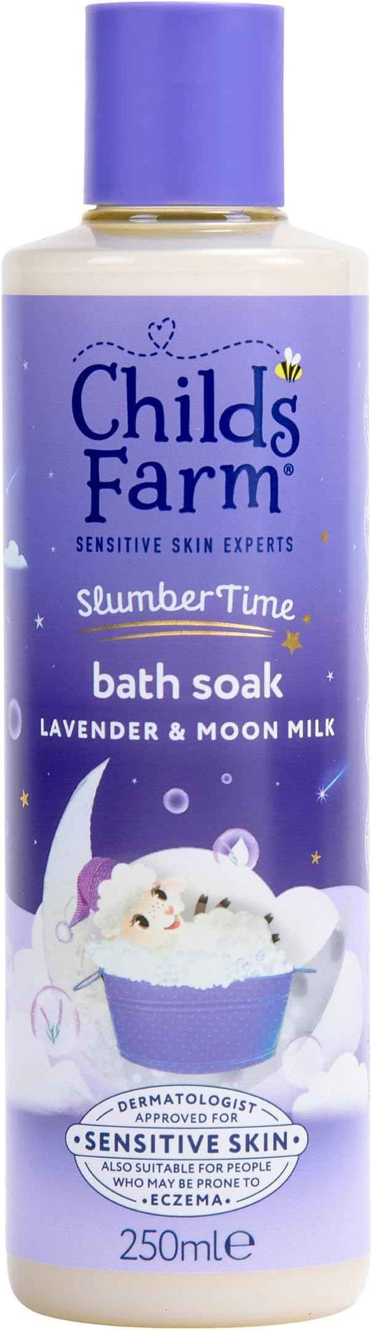 Childs Farm SlumberTime Sleep Bath Soak, Calming Lavender & Moon Milk | Soothing & Hydrating | Suitable for Newborns with Dry, Sensitive Skin, 250ml - Adenzo Comfies