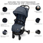 Neobreez LITEX Lightweight Cabin Size Travel Baby Toddler Stroller,Trolley Handle Pushchair,Waterproof UPF 50+Canopy,Gift&String Bag,Phone Holder&Toy Strap,Reflective Sticker,0-3yrs,15kg.
