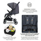 Neobreez LITEX Lightweight Cabin Size Travel Baby Toddler Stroller,Trolley Handle Pushchair,Waterproof UPF 50+Canopy,Gift&String Bag,Phone Holder&Toy Strap,Reflective Sticker,0-3yrs,15kg.